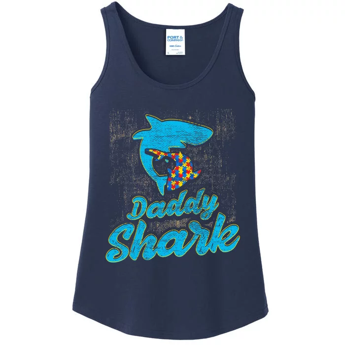 Daddy Shark Autism Awareness For Dad Father Ladies Essential Tank