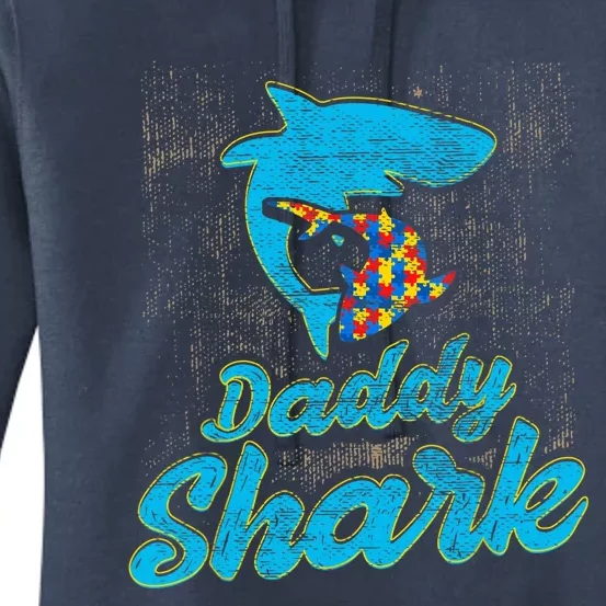 Daddy Shark Autism Awareness For Dad Father Women's Pullover Hoodie