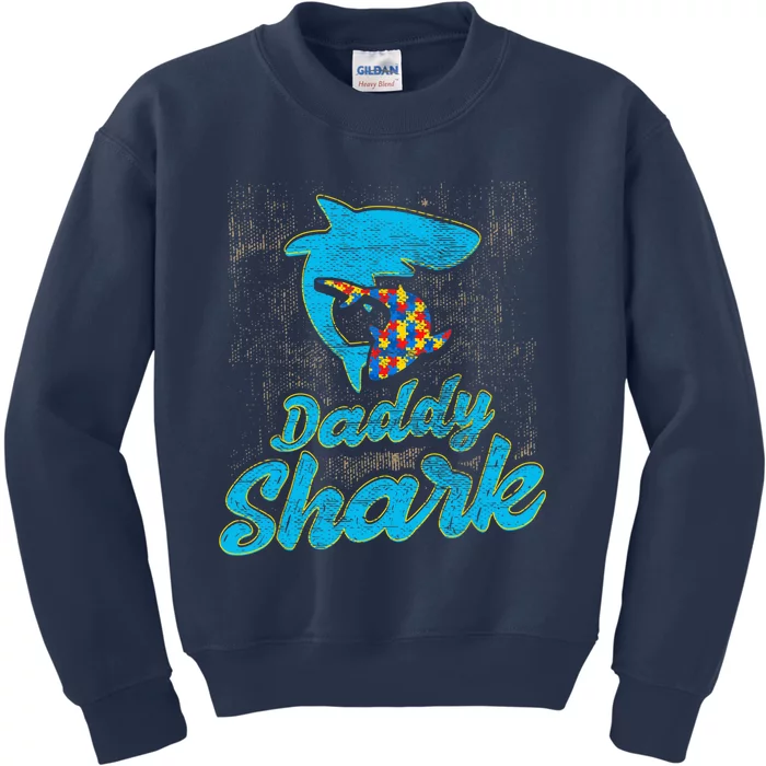 Daddy Shark Autism Awareness For Dad Father Kids Sweatshirt