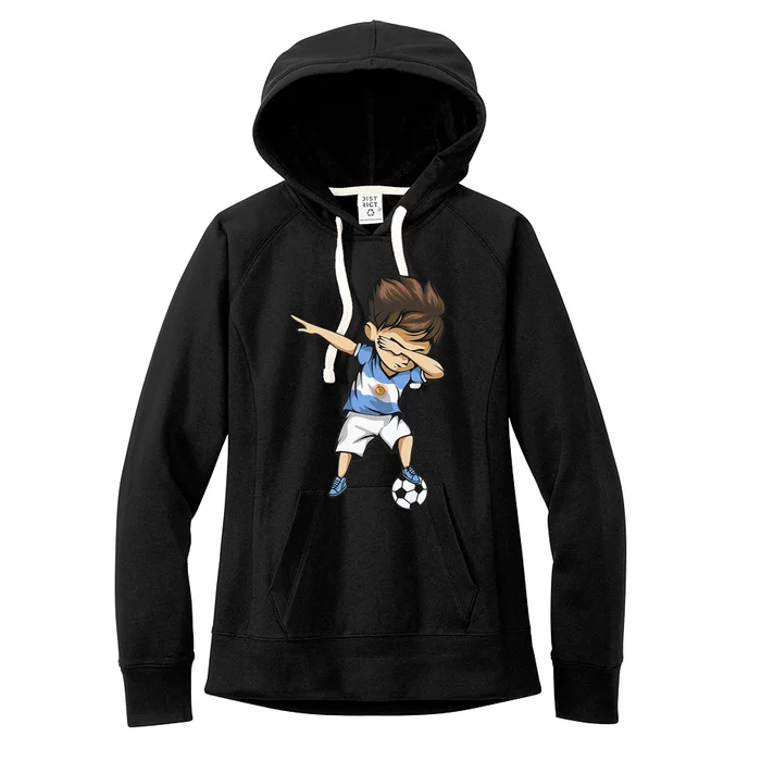 Dabbing Soccer Argentina Jersey Shirt Argentinian Football Women's Fleece Hoodie