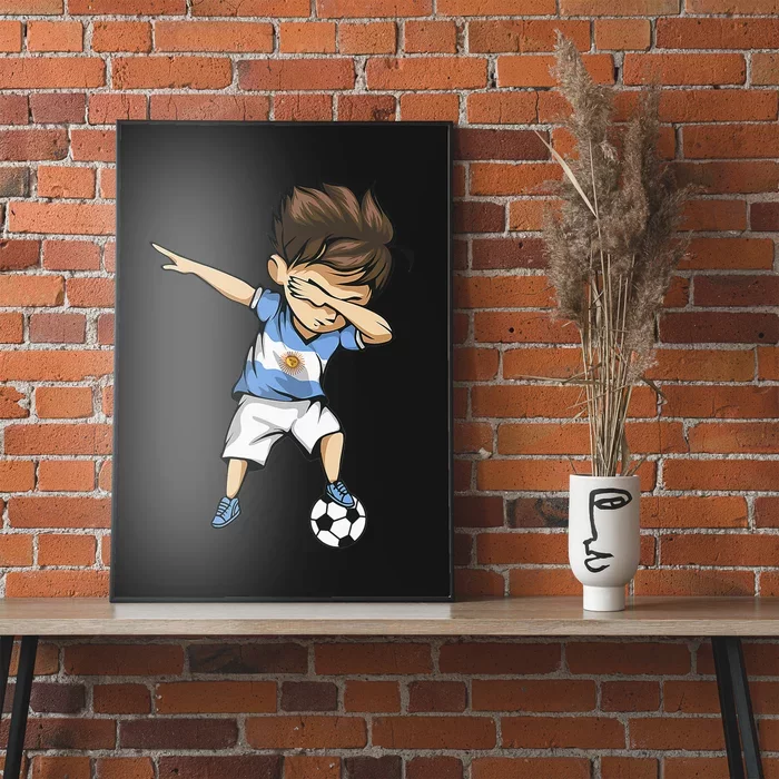 Dabbing Soccer Argentina Jersey Shirt Argentinian Football Poster