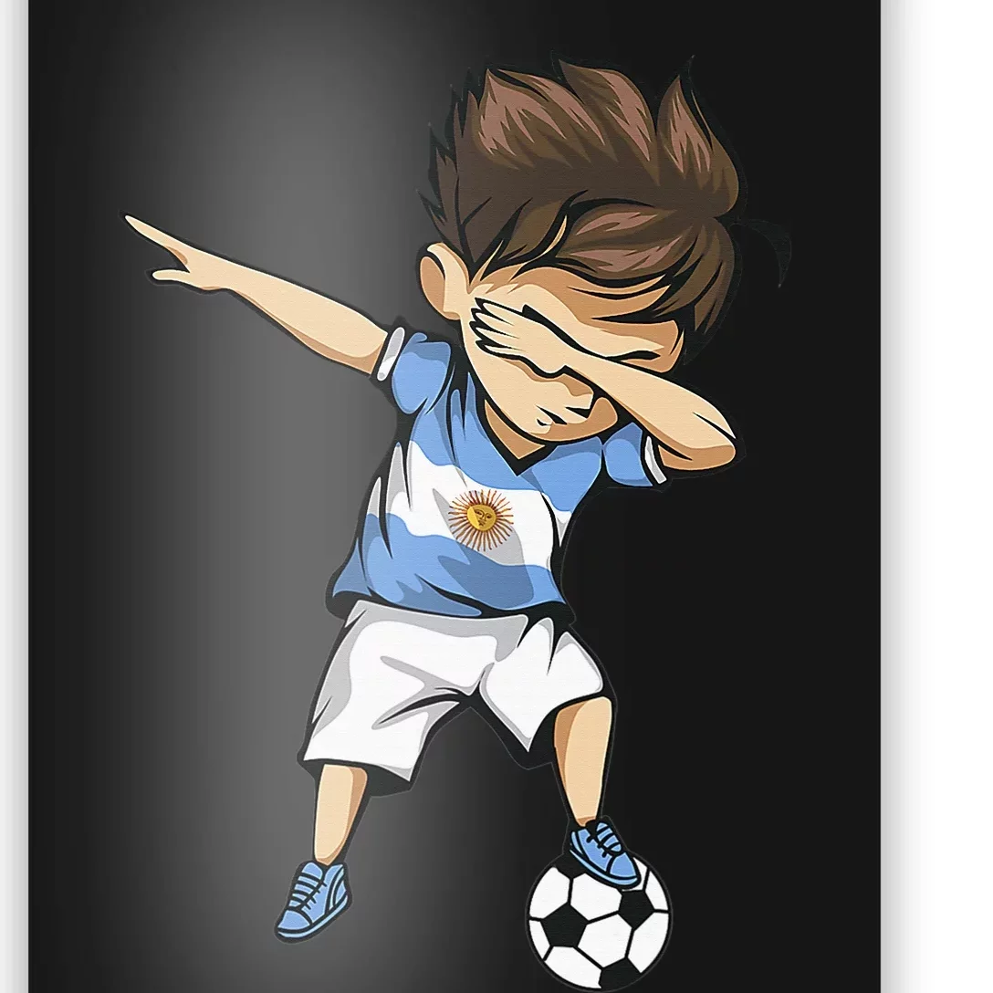 Dabbing Soccer Argentina Jersey Shirt Argentinian Football Poster