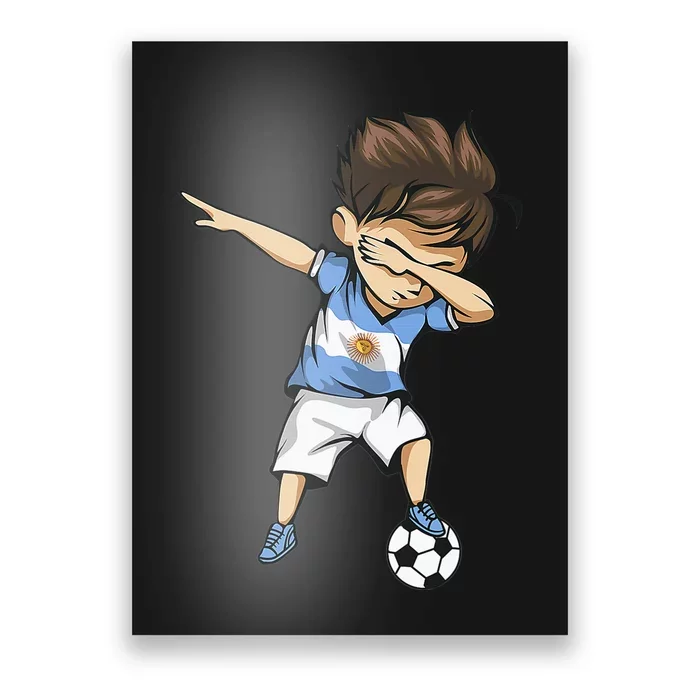 Dabbing Soccer Argentina Jersey Shirt Argentinian Football Poster