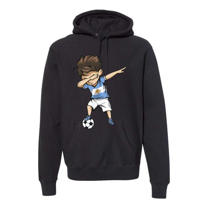 Dabbing Soccer Argentina Jersey Argentinian Football Premium Hoodie