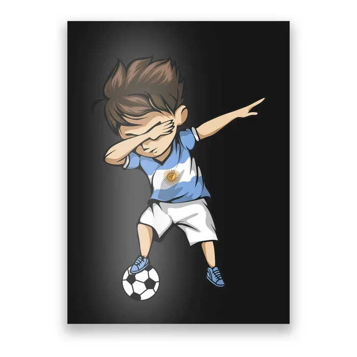 Dabbing Soccer Argentina Jersey Argentinian Football Poster