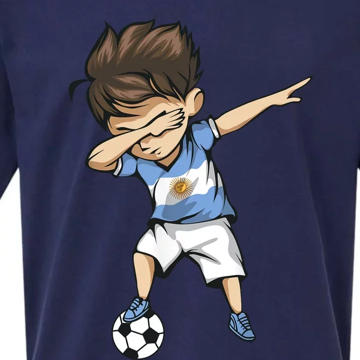 Dabbing Soccer Argentina Jersey Argentinian Football Sueded Cloud Jersey T-Shirt