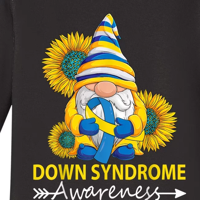 Down Syndrome Awareness  Gnome Down Right Perfect T21 kid Baby Long Sleeve Bodysuit