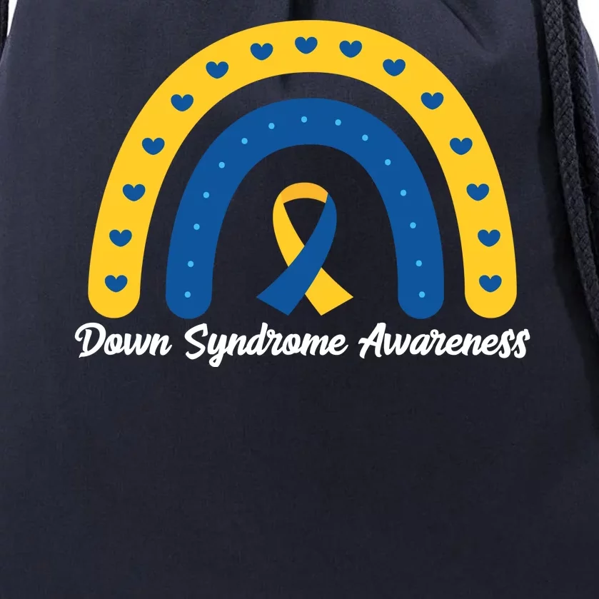 Down Syndrome Awareness Rainbow Ribbon Drawstring Bag