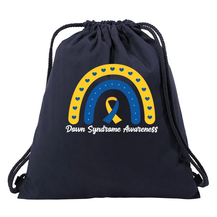 Down Syndrome Awareness Rainbow Ribbon Drawstring Bag