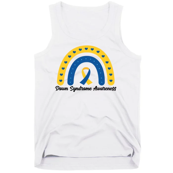 Down Syndrome Awareness Rainbow Ribbon Tank Top