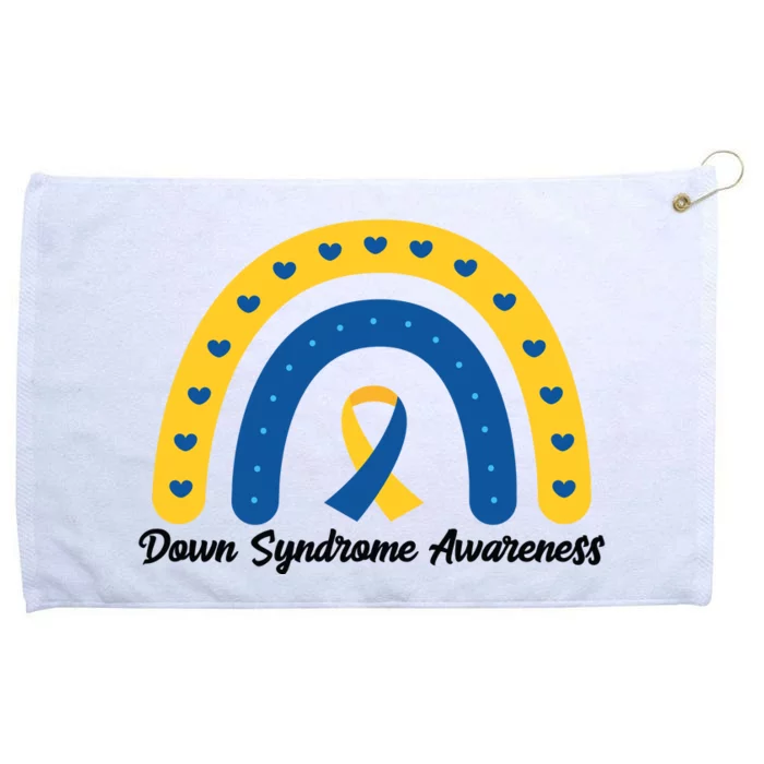 Down Syndrome Awareness Rainbow Ribbon Grommeted Golf Towel