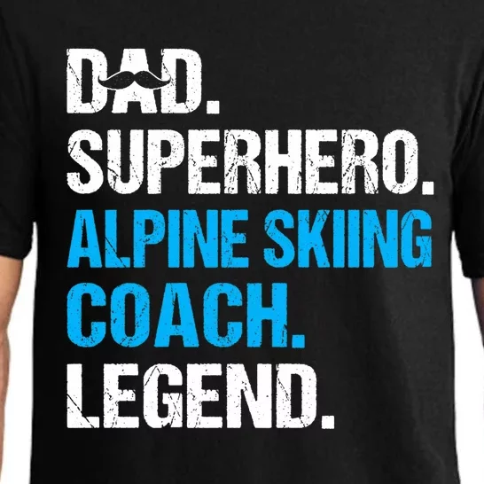 Dad Superhero Alpine Skiing Coach Funny Alpine Skiing Coach Pajama Set