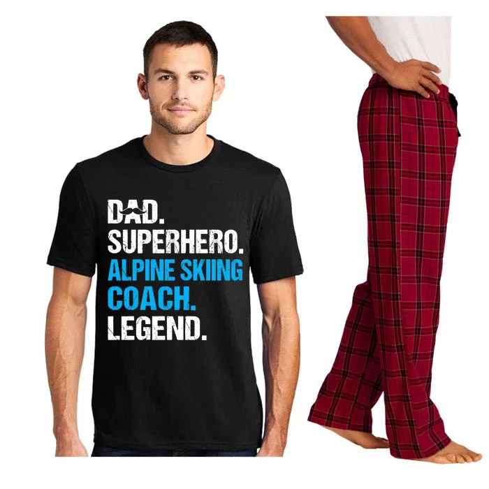 Dad Superhero Alpine Skiing Coach Funny Alpine Skiing Coach Pajama Set