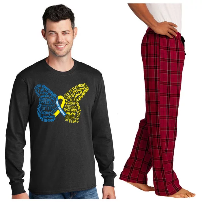 Down Syndrome Awareness Butterfly Long Sleeve Pajama Set