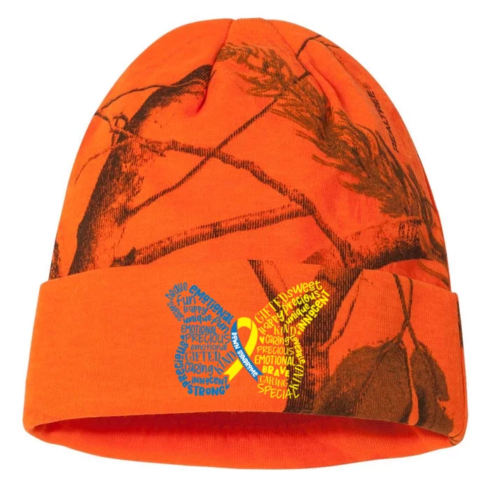 Down Syndrome Awareness Butterfly Kati - 12in Camo Beanie