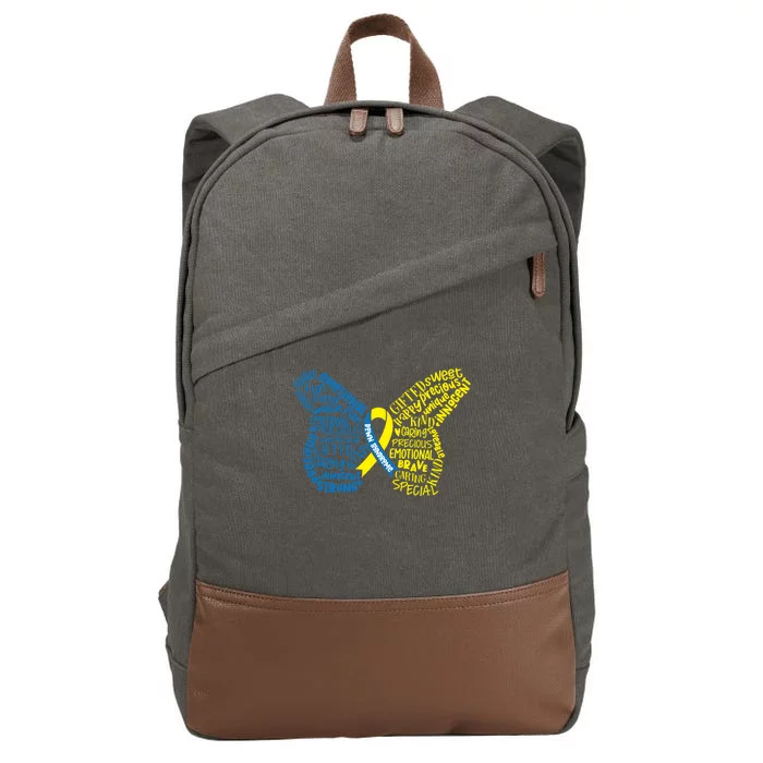 Down Syndrome Awareness Butterfly Cotton Canvas Backpack