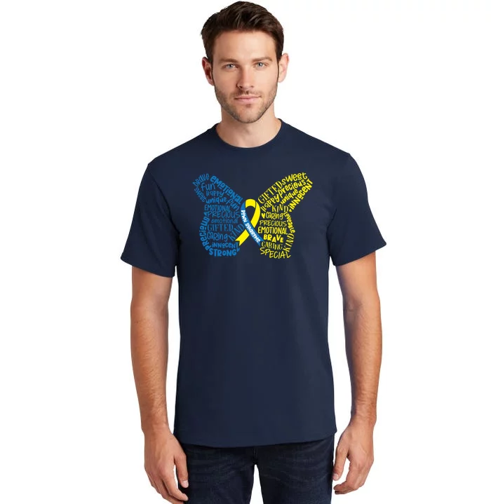 Down Syndrome Awareness Butterfly Tall T-Shirt