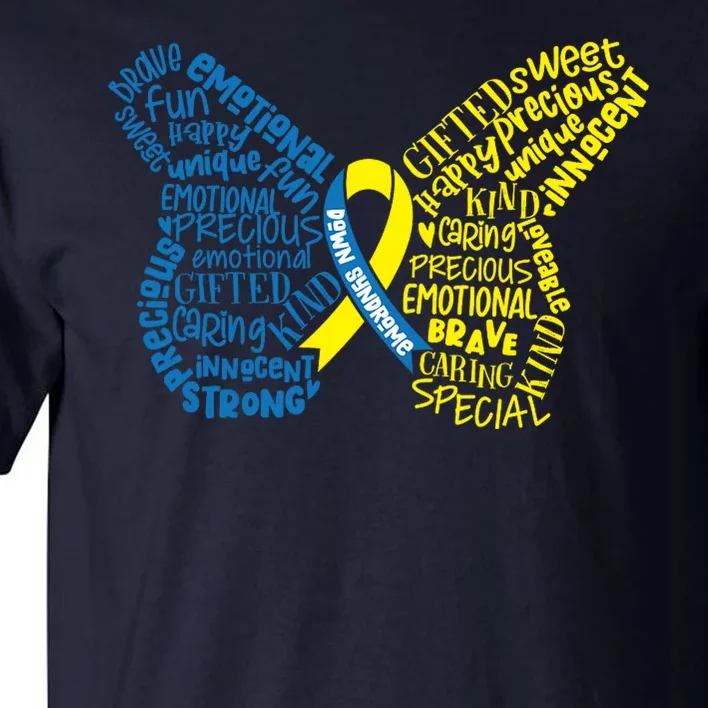 Down Syndrome Awareness Butterfly Tall T-Shirt