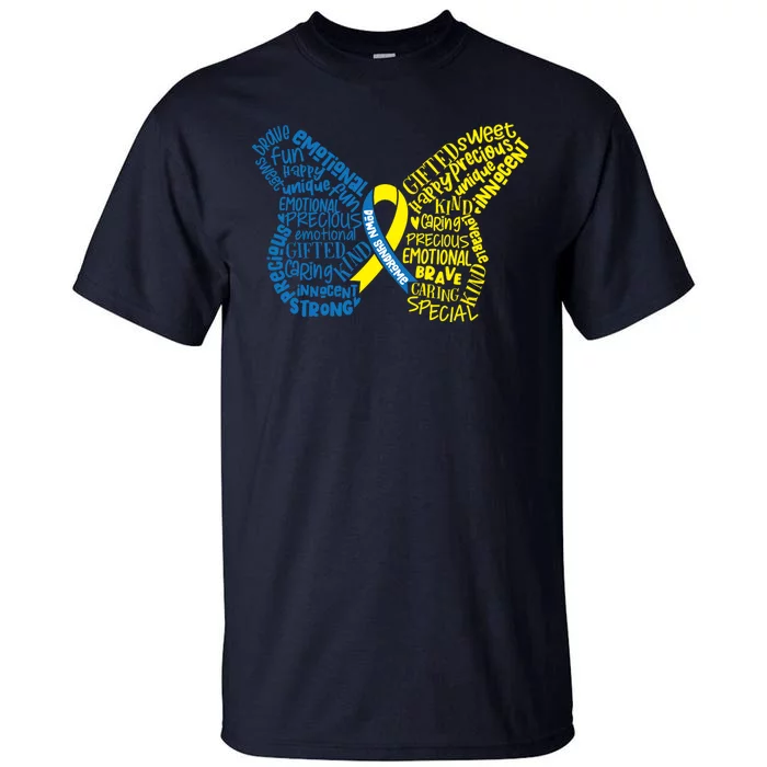 Down Syndrome Awareness Butterfly Tall T-Shirt