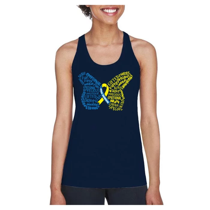 Down Syndrome Awareness Butterfly Women's Racerback Tank