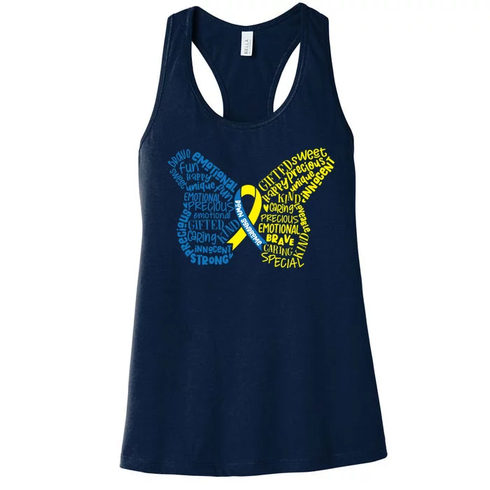 Down Syndrome Awareness Butterfly Women's Racerback Tank