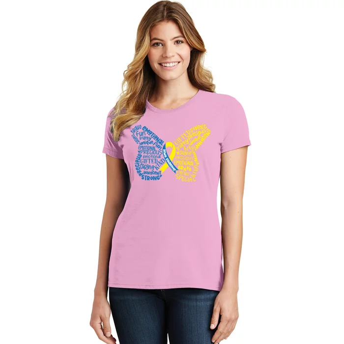 Down Syndrome Awareness Butterfly Women's T-Shirt