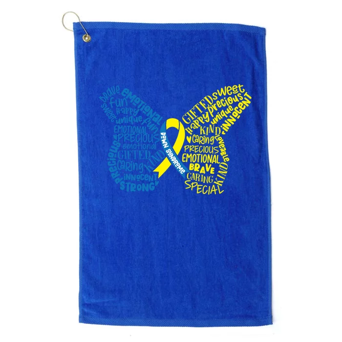 Down Syndrome Awareness Butterfly Platinum Collection Golf Towel