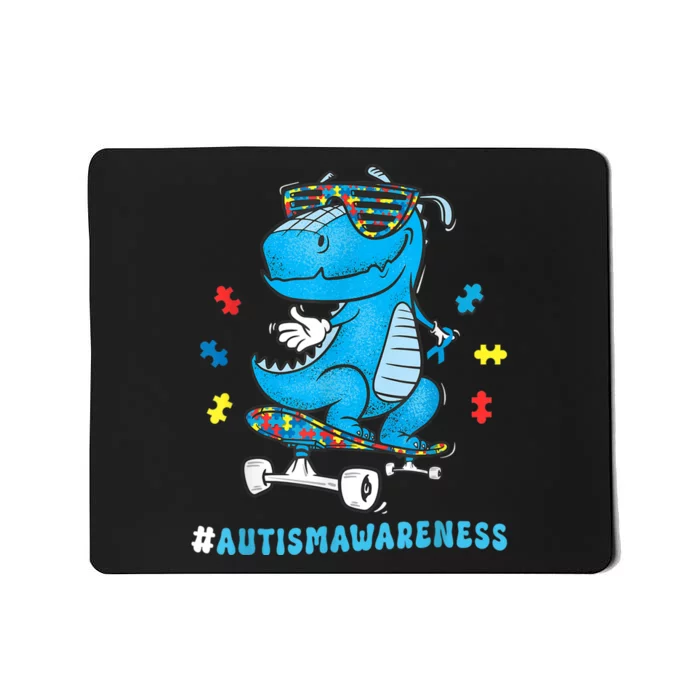 Dinosaur Skateboarding Autism Awareness Choose Kindness Mousepad