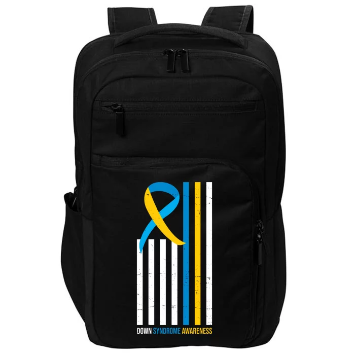 Down Syndrome Awareness Ribbon Flag Impact Tech Backpack