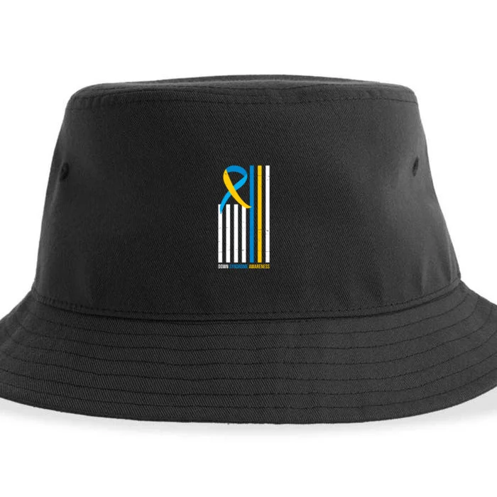 Down Syndrome Awareness Ribbon Flag Sustainable Bucket Hat