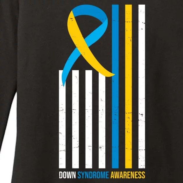 Down Syndrome Awareness Ribbon Flag Womens CVC Long Sleeve Shirt