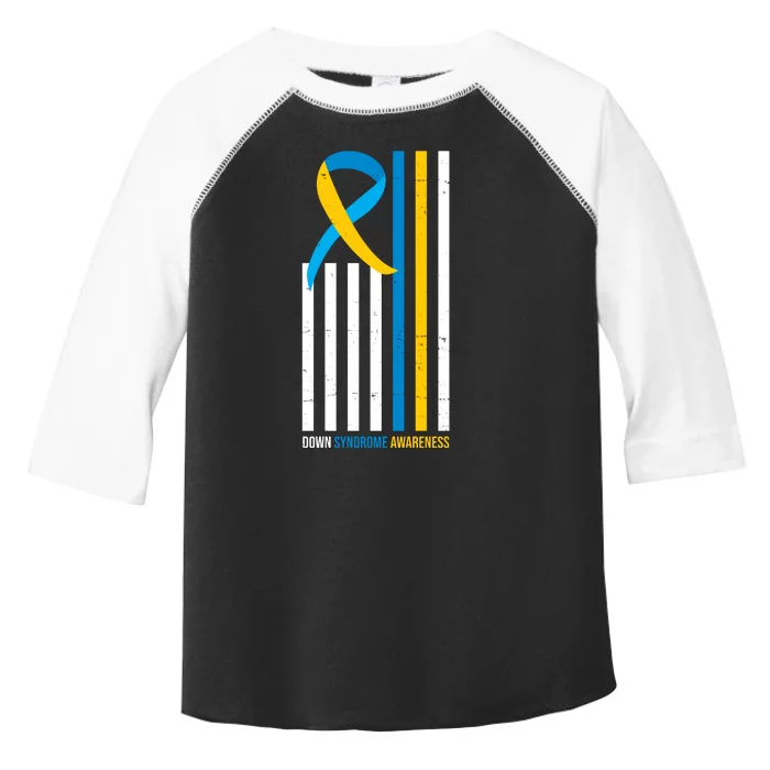 Down Syndrome Awareness Ribbon Flag Toddler Fine Jersey T-Shirt