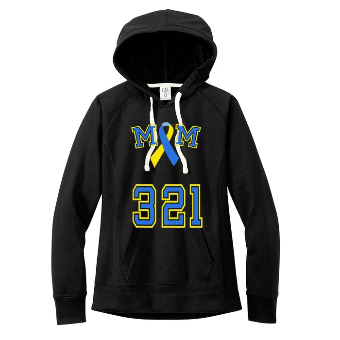 Down Syndrome Awareness Trisomy 21 Mom T 3 21 Month Women's Fleece Hoodie