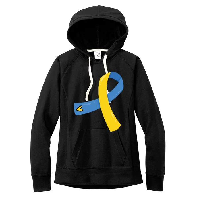 Down Syndrome Awareness Ribbon Women's Fleece Hoodie