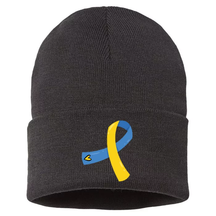 Down Syndrome Awareness Ribbon Sustainable Knit Beanie