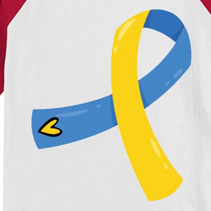 Down Syndrome Awareness Ribbon Kids Colorblock Raglan Jersey