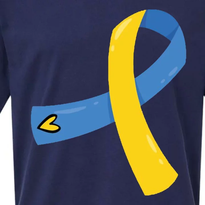 Down Syndrome Awareness Ribbon Sueded Cloud Jersey T-Shirt