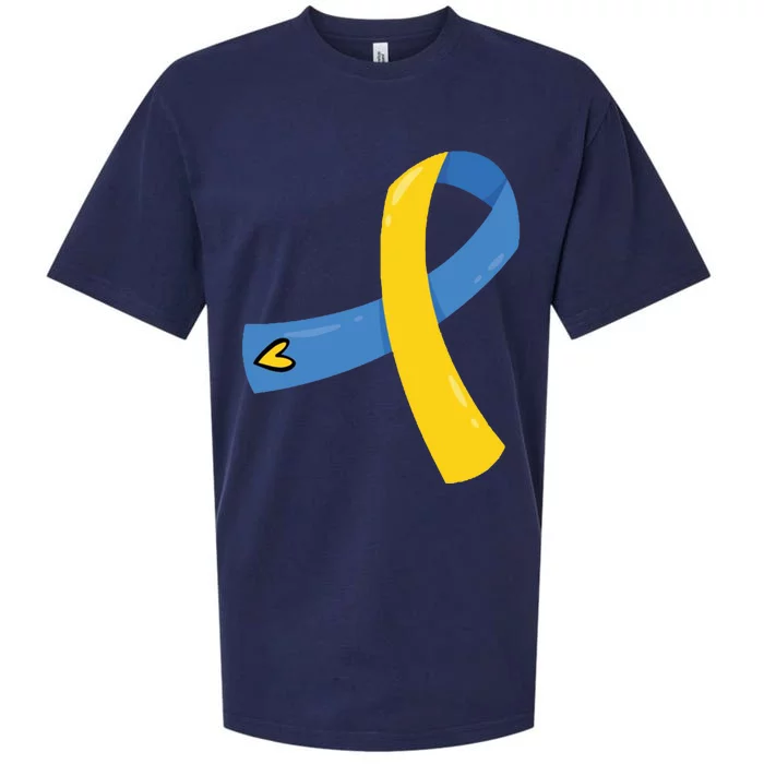 Down Syndrome Awareness Ribbon Sueded Cloud Jersey T-Shirt