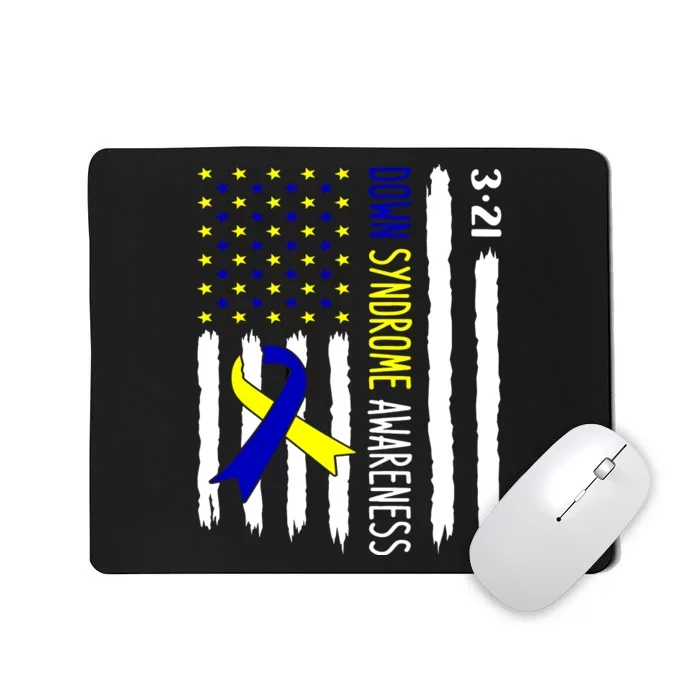 Down Syndrome Awareness Us Flag Trisomy 21 Mousepad