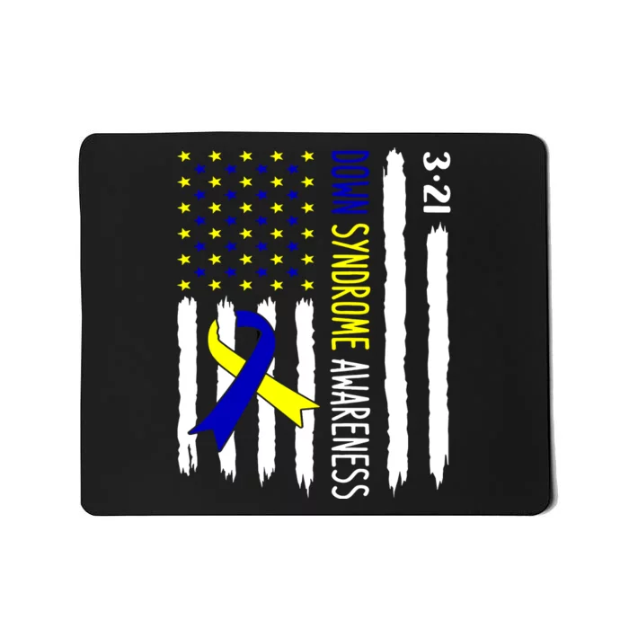 Down Syndrome Awareness Us Flag Trisomy 21 Mousepad