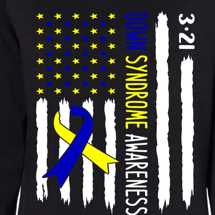 Down Syndrome Awareness Us Flag Trisomy 21 Womens California Wash Sweatshirt