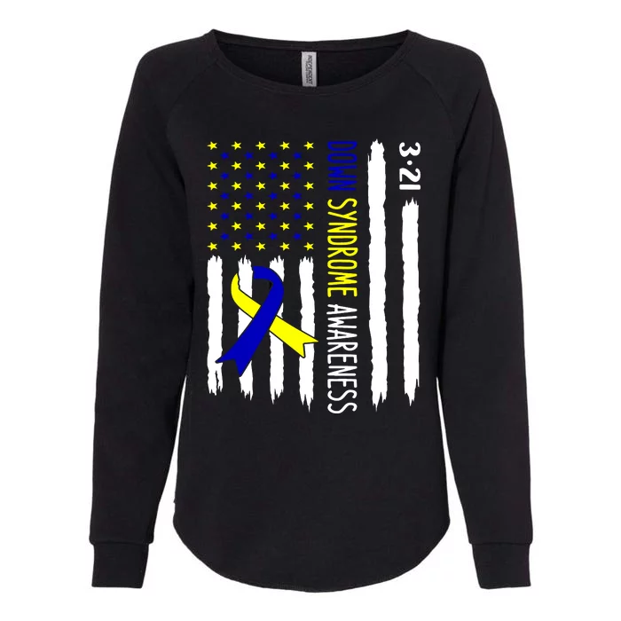 Down Syndrome Awareness Us Flag Trisomy 21 Womens California Wash Sweatshirt