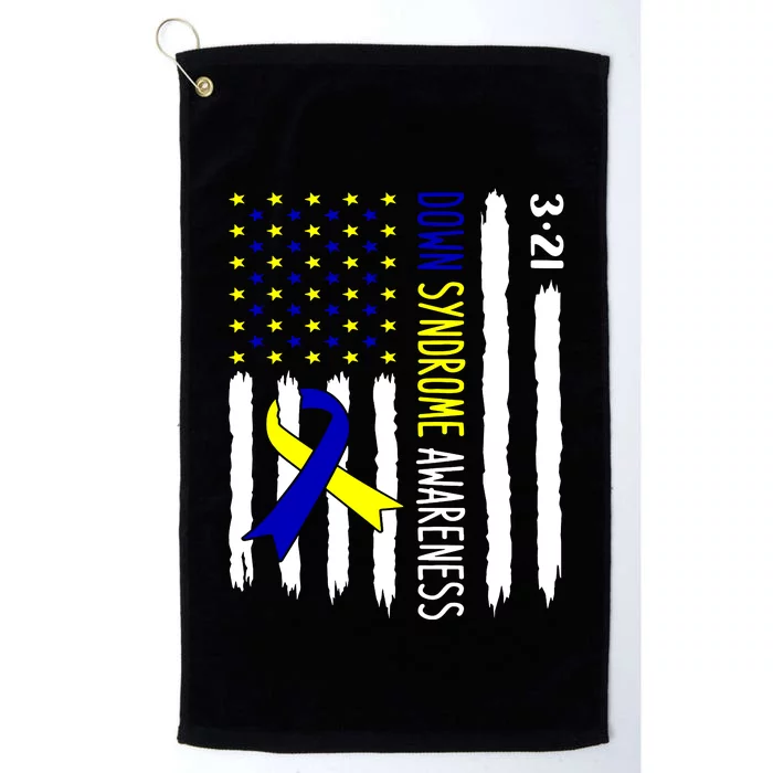 Down Syndrome Awareness Us Flag Trisomy 21 Platinum Collection Golf Towel