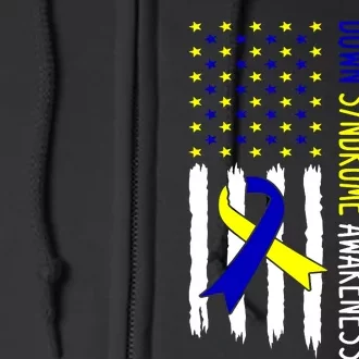 Down Syndrome Awareness Us Flag Trisomy 21 Full Zip Hoodie