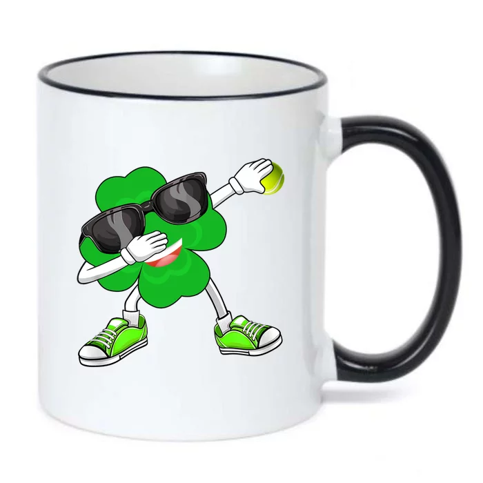 Dabbing Shamrock And Tennis Ball Saint Patrick's Day Gift Black Color Changing Mug