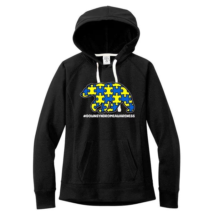 Down Syndrome Awareness Bear Women's Fleece Hoodie