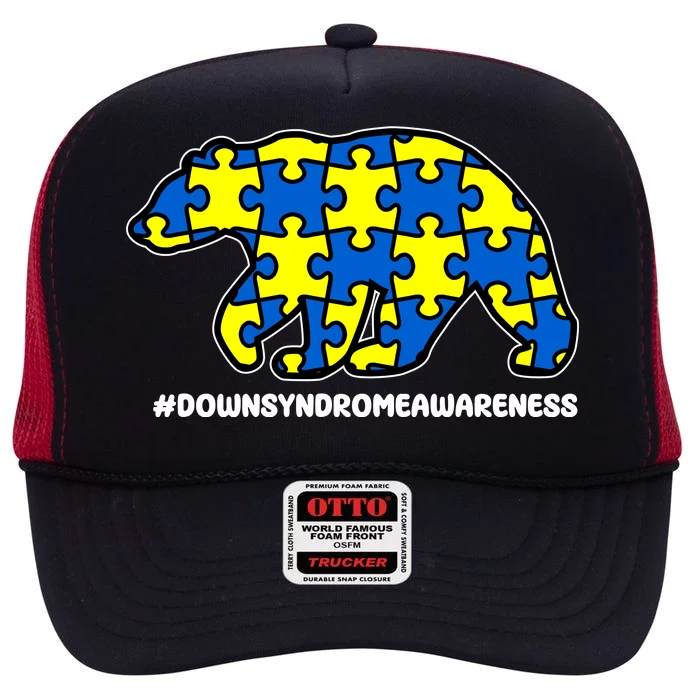 Down Syndrome Awareness Bear High Crown Mesh Trucker Hat