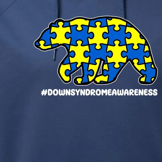 Down Syndrome Awareness Bear Performance Fleece Hoodie