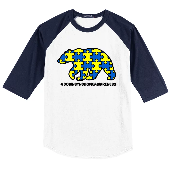 Down Syndrome Awareness Bear Baseball Sleeve Shirt