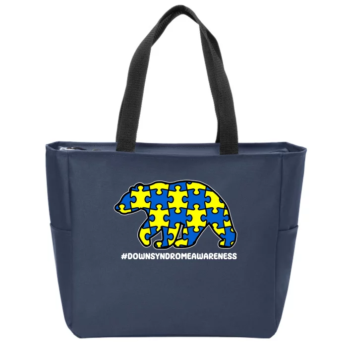 Down Syndrome Awareness Bear Zip Tote Bag